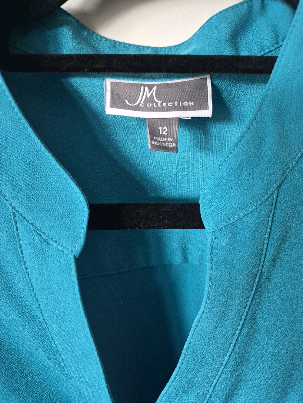 JM Collection Teal Long-Sleeve Utility Tunic Blouse - Women’s Size 12 - Picture 3 of 6